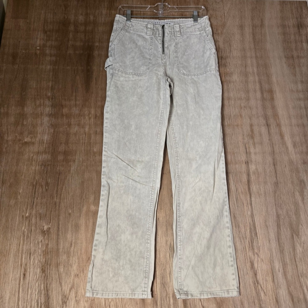 Womens Carpenter Pants Gray Acid Wash Utility Size 3 Streetwear